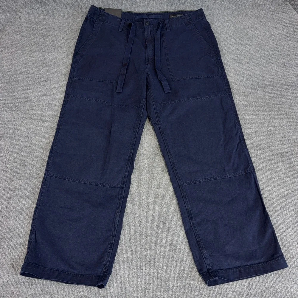 Banana Republic Pants Men 36 Short Navy Blue Double Knee Military Carpenter NEW